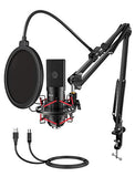Amazon FIFINE USB Gaming Microphone Set with Flexible Boom Arm Stand Pop Filter, Plug and Play with PC Desktop Laptop Computer, Streaming Podcast Mic Kit for Home Studio (T732)