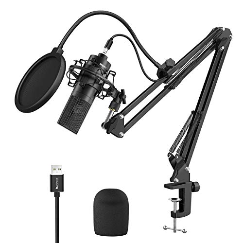 Amazon Fifine USB Streaming Microphone Kit, Condenser Studio Mic with Arm Stand & Pop Filter for Podcast Vocal Recording Singing YouTube Gaming Voice Over, Directional Computer Mic for PC iMac Laptop-K780A