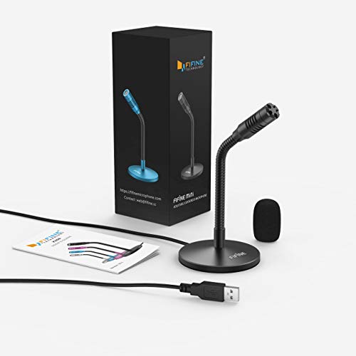 Amazon FIFINE Mini Gooseneck USB Microphone for Dictation and Recording,Desktop Microphone for Computer Laptop PC.Plug and Play Great for Skype,YouTube,Gaming, Streaming,Voiceover,Discord and Tutorials-K050
