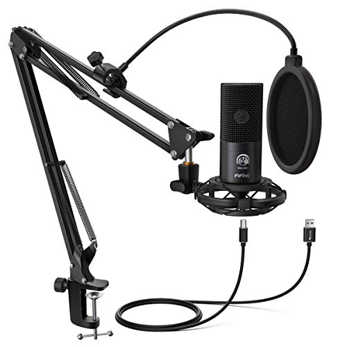 Amazon FIFINE Recording USB Microphone For Computer PC Studio Kit With Mic Pop Filter Suspension Boom Scissor Arm for YouTube Videos,Stream on Twitch, Voiceover Tutorials Podcast, ASMR.(T669)