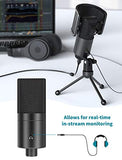 Amazon FIFINE USB Desktop PC Microphone with Pop Filter for Computer and Mac, Studio Condenser Mic with Gain Control Mute Button Headphone Jack for Gaming Streaming Recording YouTube, Extra USB-C Plug -K683A
