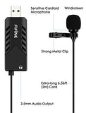Amazon USB Lavalier Lapel Microphone,Fifine Clip-on Cardioid Condenser Computer mic Plug and Play USB Microphone with Sound Card for PC and Mac-K053