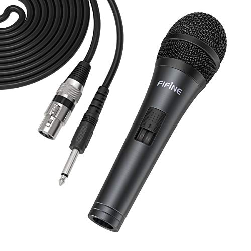 Amazon FIFINE Wired Microphone with Cord 14.8ft,Handheld Dynamic Mic Karaoke Microphone for Singing Vocal with On and Off Switch-K6