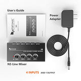 Amazon FIFINE Ultra Low-Noise 4-Channel Line Mixer for Sub-Mixing,4 Stereo Channel Mini Audio Mixer with AC adapter.Ideal for Small Club or Bar. As Microphones,Guitars,Bass,Keyboards or Stage Sub Mixer-N5