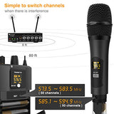 Amazon FIFINE Wireless Microphone System with Lavalier Lapel & Handheld Mic, Dual Cordless Mics, Selectable UHF Frequency, Extra Mic Input, Audio Input, for Church Wedding Presentation Performance DJ-K036A
