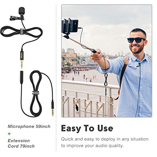 Amazon Fifine Lavalier Lapel Microphone, 3.5mm Clip On Mic for YouTube Video Recording Vlog, External Mic for iPhone iPad Android Cell Phone DSLR PC Laptop Mac Computer, Noise Reduction-C1