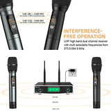 Amazon Fifine Wireless Microphone System, Two Handheld Dynamic Cordless Mic and Dual Channel Receiver, 50 Selectable UHF Frequency for Karaoke Singing Party,Church,DJ,Wedding,School Presentation.(K040)