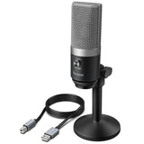FIFINE K670/670B USB Mic with A Live Monitoring Jack for Streaming Podcasting on Mac/Windows