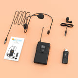FIFINE K031B Wireless USB Computer Lapel Microphone with Headsest for Fitness Class, Conferencing