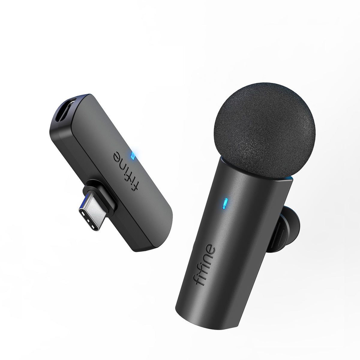 FIFINE M6 Wireless Lapel Microphone for Going Live on TikTok/Instagram, Recording vlog, Video Conferencing on USB-C Mobiles